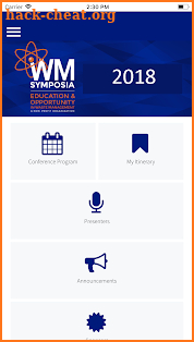 WM Symposia 2018 screenshot