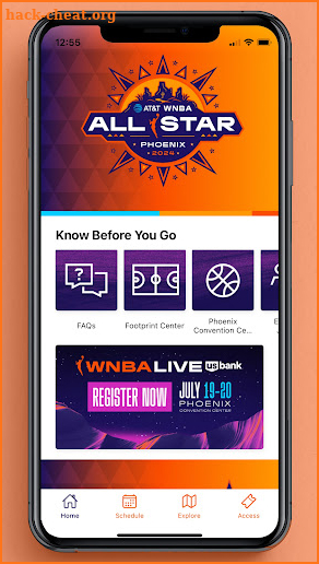 WNBA Events App screenshot