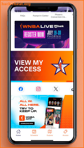 WNBA Events App screenshot