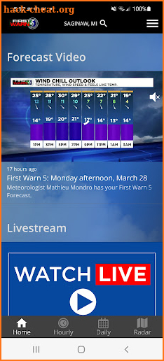 WNEM TV5 Weather screenshot
