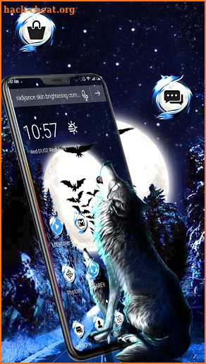 Wolf Night Moon Parallax Theme screenshot