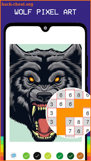 Wolf Pixel Coloring Number Art screenshot