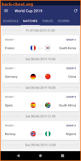 Women’s World Cup Live Score App 2019 screenshot