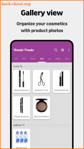 Wonder Powder: Cosmetics list screenshot