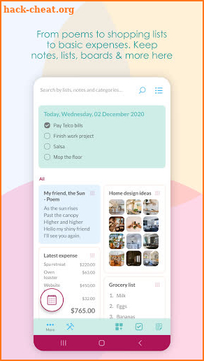 Wondr Note - Notes, lists, boards & accounts screenshot