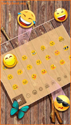 Wood Board Butterfly Keyboard screenshot
