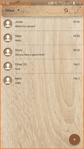 Wood style skin for Next SMS screenshot