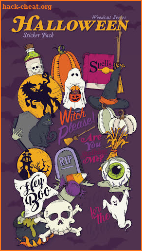 Woodcut Series - Halloween Sticker Pack screenshot