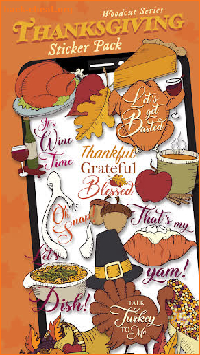 Woodcut Series - Thanksgiving Sticker Pack screenshot