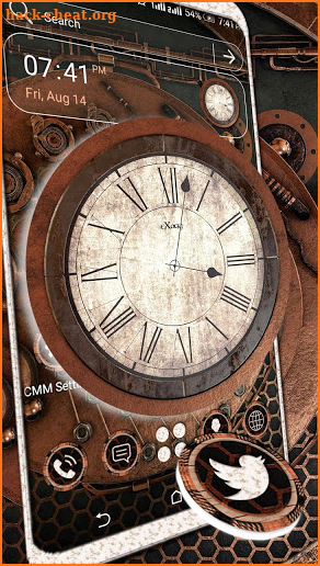 Wooden Clock Launcher Theme screenshot