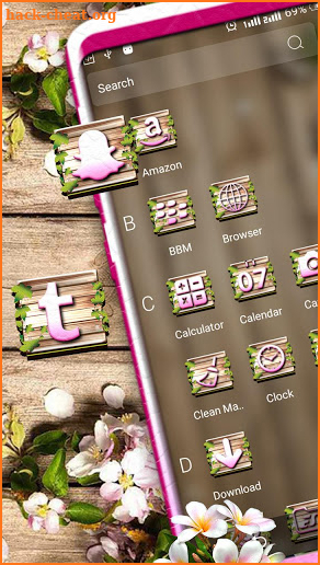 Wooden Flower Vine Launcher Theme screenshot