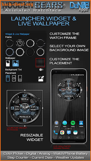 Wooden Gears HD Watch Face screenshot