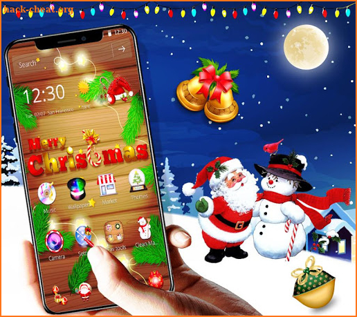 Wooden Merry Christmas theme screenshot