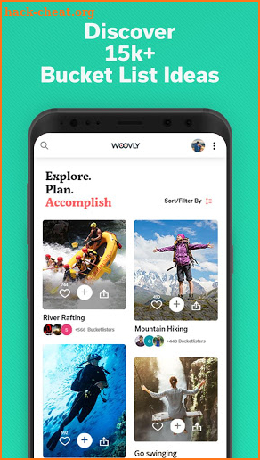Woovly - The Bucket List App For Lifetime Goals screenshot