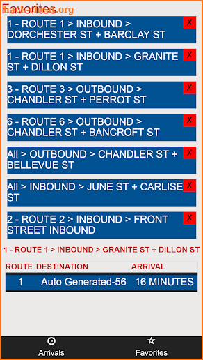 Worcester WRTA Bus Tracker screenshot