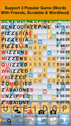 Word Cheat for WWF Scrabble Wordfeud Help Find screenshot