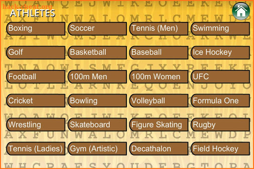 Word Search Sports Team Games screenshot