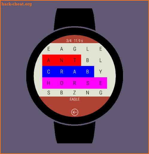 Word Search Wear - Find words on the watch screenshot