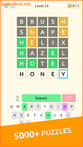 Wordiest: word guessing puzzle screenshot
