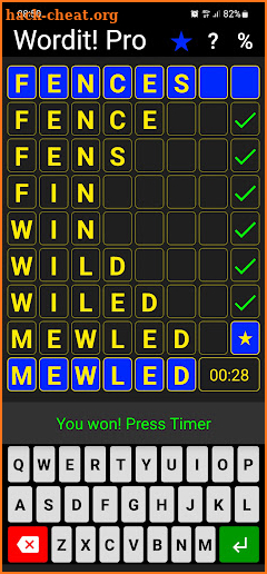 Wordit! Pro - unique word game screenshot