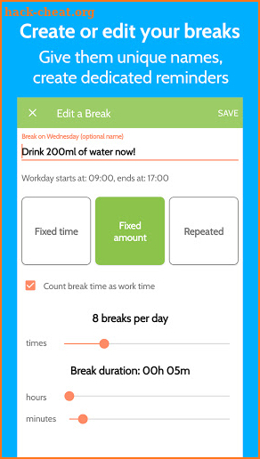 Work Break - Break Reminder, Timer and Scheduler screenshot