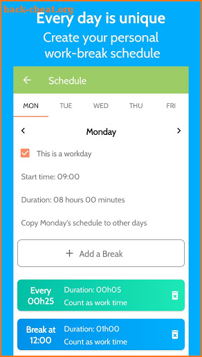 Work Break Pro- Break Reminder Timer and Scheduler screenshot