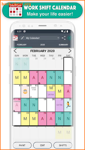 Work Shift Calendar screenshot