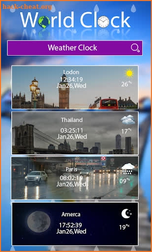 World clock widget and weather: Time of Countries screenshot
