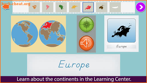 World Continents & Oceans - Montessori Geography screenshot