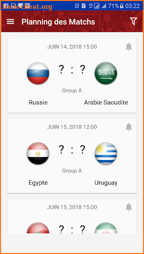 World cup 2018 livescore Russia screenshot