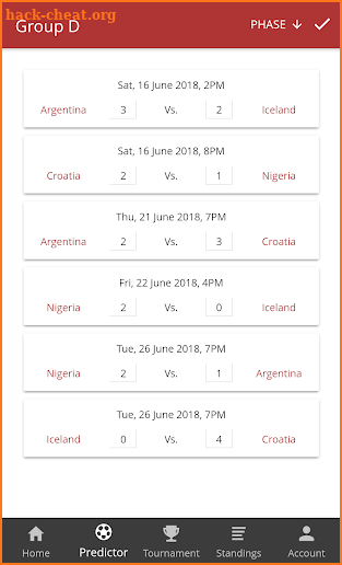 World Cup 2018 Predictor screenshot