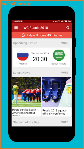 World Cup 2018 Russia Schedule Scores screenshot