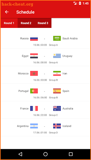 World Cup 2018 Standings and Schedule screenshot