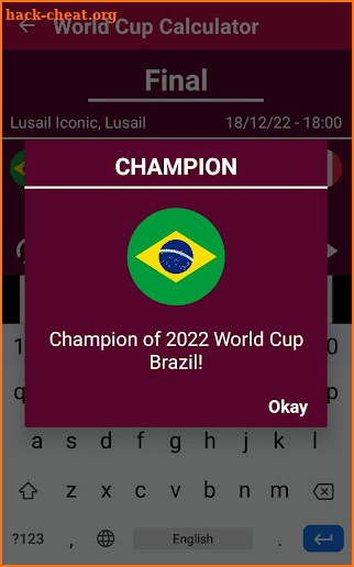 World Cup 2022 - Bracket - Calculator (Qatar) screenshot