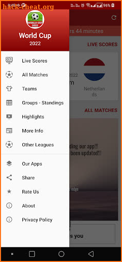 World Cup 2022 Football Scores screenshot