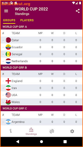 World Cup Qatar 2022 LIVESCORE screenshot