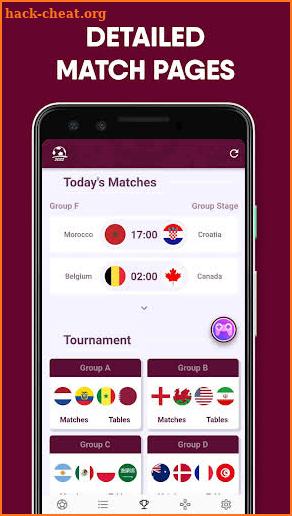 World Cup Qatar Livescore screenshot