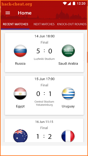World Cup Russia 2018 Live : Scores, Stats, News screenshot