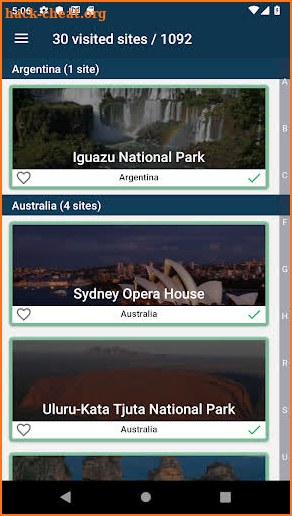 World heritage - UNESCO List screenshot