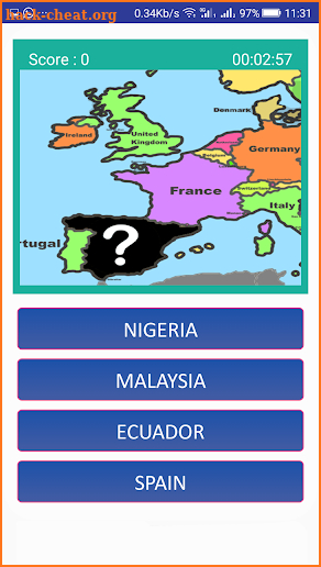 World map quiz & Geography trivia game screenshot