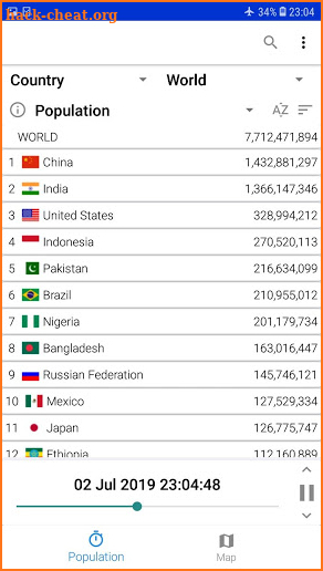 World Population Clock screenshot