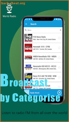 World Radio - Global News Broadcast, FM screenshot