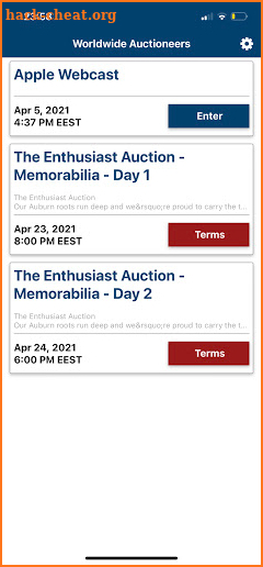 Worldwide Auctioneers screenshot