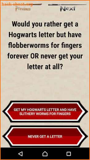Would you rather? Harry Potter screenshot