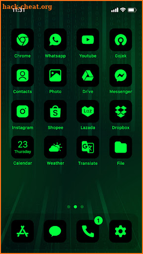 Wow Green Black Theme screenshot