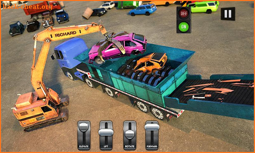 Wrecked Car Crusher Crane Drive Dumper Truck Games screenshot