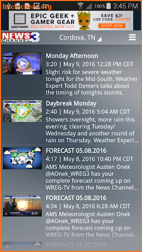 WREG Memphis Weather screenshot