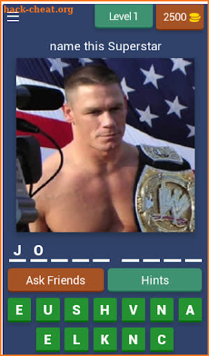 wrestlers names quiz game screenshot