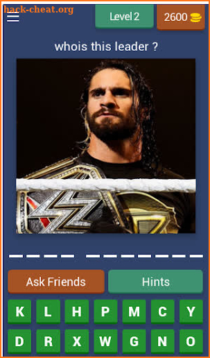 wrestlers names quiz game screenshot