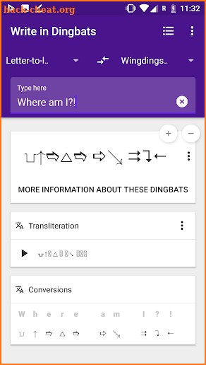 Write in Dingbats: Wingdings translator & keyboard screenshot